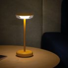 Kanlux 3,7V, 1,7W, 140 lm, 3000K, 260 mm, IP44, sárga, műanyag-fém házas, meleg fehér kültéri asztali LED lámpa, FLUXY LED - dimmelhető, USB-C porttal