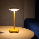 Kanlux 3,7V, 1,7W, 140 lm, 3000K, 260 mm, IP44, sárga, műanyag-fém házas, meleg fehér kültéri asztali LED lámpa, FLUXY LED - dimmelhető, USB-C porttal