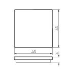 Kanlux 12/18W, 1840-2000 lm, 3000-4000K, IP65, CCT, állítható fényáramú, színhőmérsékletű, 220x220 mm mennnyezeti LED spot lámpa, BENO