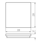 Kanlux 12/18W, 1840-2000 lm, 3000-4000K, IP65, CCT, állítható fényáramú, színhőmérsékletű, 220x220 mm mennnyezeti LED spot lámpa, BENO - mozgásérzékelővel