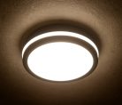 Kanlux 12/18W, 1610-1740 lm, 3000-4000K, IP65, CCT, állítható fényáramú, színhőmérsékletű, Ø220 mm mennyezeti LED lámpa, BENO - mozgásérzékelővel