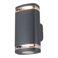   Kanlux 2xGU10, 100x190 mm, IP54, alumínium házas homlokzati lámpatest, ZEVI