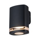 Kanlux GU10, 100x140 mm, IP54, fekete, alumínium házas homlokzati lámpatest, ZEVI - üveg búrával