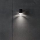 Kanlux GU10, 100x140 mm, IP54, fekete, alumínium házas homlokzati lámpatest, ZEVI - üveg búrával
