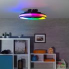 Kanlux 48W, 1032-2110 lm, 3000-6500K/RGB, CCT, színes, fekete/fehér, műanyag házas mennyezeti ventilátoros LED lámpatest, PLAVE LED