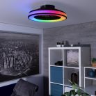 Kanlux 48W, 1032-2110 lm, 3000-6500K/RGB, CCT, színes, fekete/fehér, műanyag házas mennyezeti ventilátoros LED lámpatest, PLAVE LED