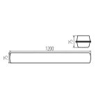 Kanlux 38W, 6100 lm, 4000K, IP65, szürke, 75x1200 mm, por-és páramentes lámpatest, MAH LED PRO Y - állítható fényáramú, 7 év garancia, 100 000 h élettartam