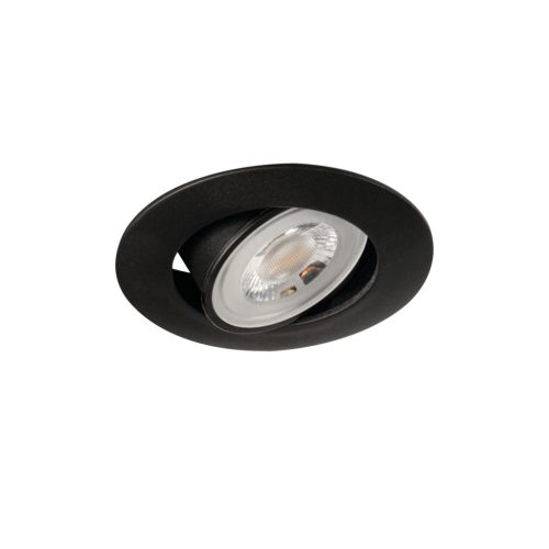 Kanlux 4,8W, 420 lm, 4000K, 30°-ban állítható, Ø80 mm, fekete, műanyag házas, természetes fehér süllyesztett spot LED lámpatest, FIZU LED