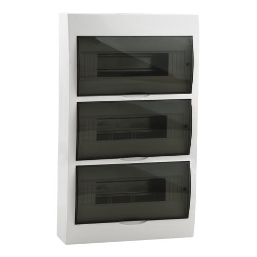 IDEAL TS DB 230/400V, 63A, 3x12P, 470x100x307 mm, IP44, falon kívüli fehér-szürke lakáselosztó - beltéri biztosítékdoboz