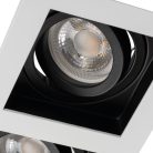 Kanlux 12V/220V, 2xGU10, 20°-ban állítható, 100x185 mm, fehér/fekete színű, alumínium házas mennyezeti spot lámpatest, ARET