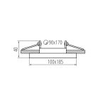 Kanlux 12V/220V, 2xGU10, 20°-ban állítható, 100x185 mm, fehér/fekete színű, alumínium házas mennyezeti spot lámpatest, ARET