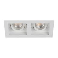   Kanlux 20°-os szögben állítható, 100x185 mm, 2xGU10, IP20, alumínium házas, szögletes spot lámpa keret, ARET