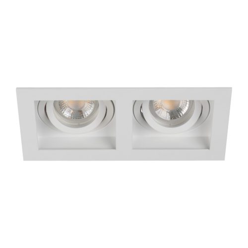 Kanlux 20°-os szögben állítható, 100x185 mm, 2xGU10, IP20, fehér, alumínium házas, szögletes spot lámpa keret, ARET
