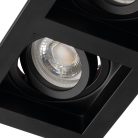 Kanlux 20°-os szögben állítható, 100x185 mm, 2xGU10, IP20, fekete, alumínium házas, szögletes spot lámpa keret, ARET