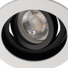 Kanlux 20°-os szögben állítható, Ø100 mm, GU10, IP20, fehér, fekete, alumínium házas, kerek spot lámpa keret, ARET