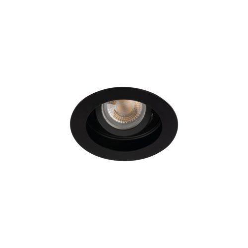 Kanlux 20°-os szögben állítható, Ø100 mm, GU10, IP20, fekete, alumínium házas, kerek spot lámpa keret, ARET