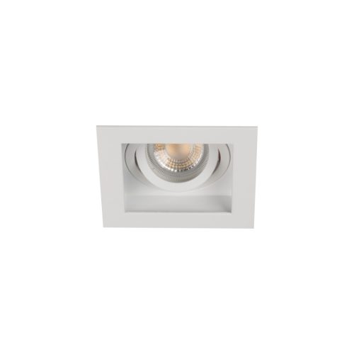 Kanlux 20°-os szögben állítható, 100x100 mm, GU10, IP20, fehér, alumínium házas, szögletes spot lámpa keret, ARET