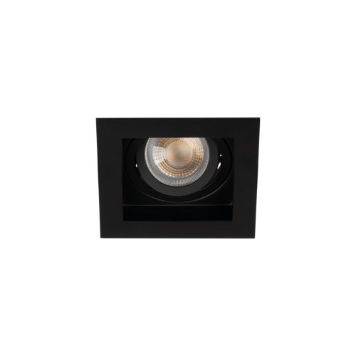 Kanlux 20°-os szögben állítható, 100x100 mm, GU10, IP20, fekete, alumínium házas, szögletes spot lámpa keret, ARET