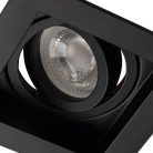 Kanlux 20°-os szögben állítható, 100x100 mm, GU10, IP20, fekete, alumínium házas, szögletes spot lámpa keret, ARET