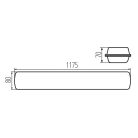 Kanlux 38W, 4000K, 6080 lm, IP65, szürke, polikarbonát házas, 70x1175 mm, természetes fehér por-és páramentes LED lámpatest, KANLUX MAH MAX - 5 év garancia