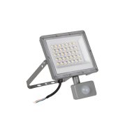   Kanlux 30W, 2400-3240 lm, 3000-6500K, IP44, CCT, szürke, 220x171 mm, állítható színhőmérsékletű, fényáramú LED reflektor, ACETE - mozgásérzékelővel