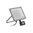 Kanlux 50W, 4300-5400 lm, 3000-6500K, IP44, CCT, szürke, 250x194 mm, állítható színhőmérsékletű, fényáramú LED reflektor, ACETE - mozgásérzékelővel