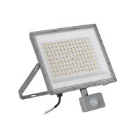   Kanlux 100W, 8500-10800 lm, 3000-6500K, IP44, CCT, szürke, 304x275 mm, állítható színhőmérsékletű, fényáramú LED reflektor, ACETE - mozgásérzékelővel