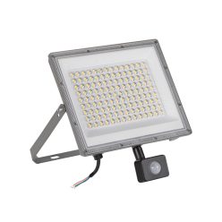   Kanlux 100W, 8500-10800 lm, 3000-6500K, IP44, CCT, szürke, 304x275 mm, állítható színhőmérsékletű, fényáramú LED reflektor, ACETE - mozgásérzékelővel