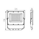 Kanlux 30W, 2400-3240 lm, 3000-6500K, IP65, CCT, szürke, 176x171 mm, állítható színhőmérsékletű, fényáramú LED reflektor, ACETE - mozgásérzékelővel