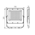 Kanlux 50W, 4300-5400 lm, 3000-6500K, IP65, CCT, szürke, 209x194 mm, állítható színhőmérsékletű, fényáramú LED reflektor, ACETE - mozgásérzékelővel
