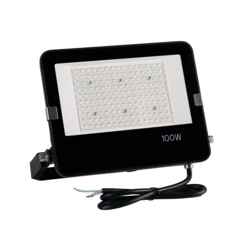 Kanlux 100W, 13500 lm, 4000K, IP65, fekete, fém házas, 253x291 mm, természetes fehér kültéri LED reflektor, AGOR PRO - opál edzett üveg búrával