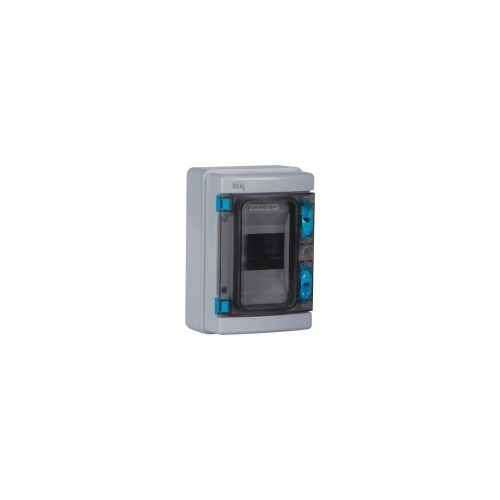 Kanlux Ideal TS 230/400V, 63A, 18P, 200x95x362 mm, IP44, falon kívüli fehér-szürke lakáselosztó - beltéri biztosítékdoboz