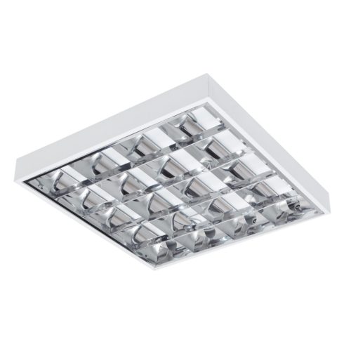 Miledo 4xG13, 610x600 mm, fehér, acél házas, tükrös lámpatest - irodába, raktárba, üzlethelyiségekbe, orvosi rendelőbe, műtőbe