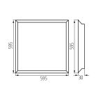 Miledo 36W, 4320 lm, 4000K, 595x595 mm, fehér, acél házas, természetes fehér LED panel, BAREV