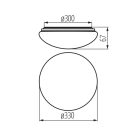 Miledo 18W, 1200 lm, 4000K, IP44, Ø330 mm, fehér, fém házas, kerek természetes fehér spot lámpa, CORSO LED v2