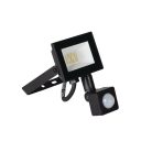 Miledo 10W 800 lm IP 44 4000K fekete, alumínium természetes fehér kültéri LED reflektor, GRUN NV - opál edzett üveg búrával, 25 000 h élettartammal
