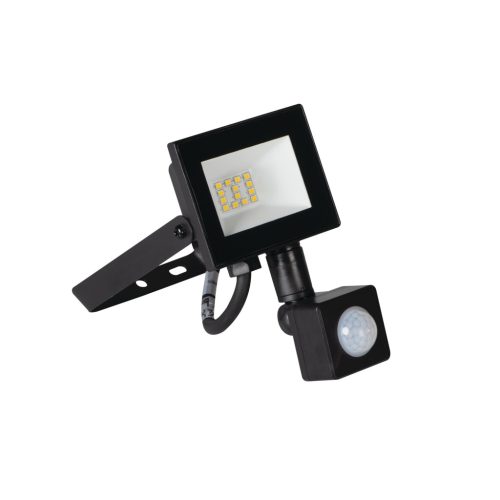 Miledo 10W 800 lm IP 44 4000K fekete, alumínium természetes fehér kültéri LED reflektor, GRUN NV - opál edzett üveg búrával, 25 000 h élettartammal