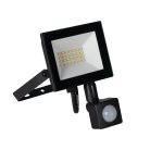 Miledo 20W 1700 lm IP 44 4000K fekete, alumínium természetes fehér kültéri LED reflektor, GRUN NV - opál edzett üveg búrával, 25 000 h élettartam