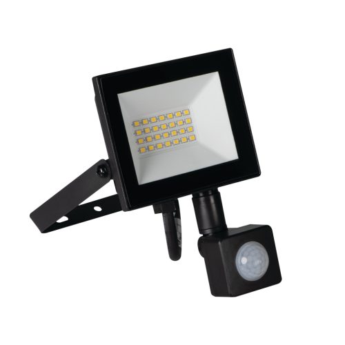 Miledo 20W 1700 lm IP 44 4000K fekete, alumínium természetes fehér kültéri LED reflektor, GRUN NV - opál edzett üveg búrával, 25 000 h élettartam