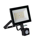 Miledo 30W 2650 lm IP 44 4000K fekete, alumínium természetes fehér kültéri LED reflektor, GRUN NV - opál edzett üveg búrával, 25 000 h élettartam