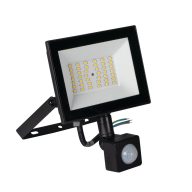   Miledo 30W 2650 lm IP 44 4000K fekete, alumínium természetes fehér kültéri LED reflektor, GRUN NV - opál edzett üveg búrával, 25 000 h élettartam