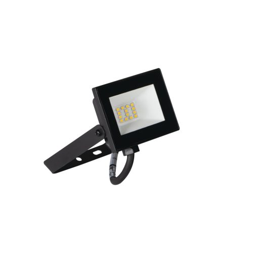 Miledo 10W 800 lm IP 65 4000K fekete, alumínium természetes fehér kültéri LED reflektor, GRUN NV - opál edzett üveg búrával, 25 000 h élettartam