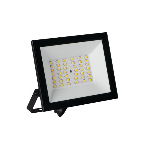 Miledo 30W 2650 lm IP 65 4000K fekete, alumínium természetes fehér kültéri LED reflektor, GRUN NV - opál edzett üveg búrával, 25 000 h élettartam