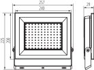 Miledo 100W 9500 lm IP 65 4000K fekete, alumínium természetes fehér kültéri LED reflektor, GRUN NV - opál edzett üveg búrával, 25 000 h élettartam