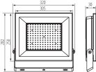 Miledo 150W 14250 lm IP 65 4000K fekete, alumínium természetes fehér kültéri LED reflektor, GRUN NV - opál edzett üveg búrával, 25 000 h élettartam
