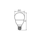 Miledo 6,5W, 806 lm, 3000K, E14, G45, meleg fehér LED fényforrás