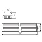Miledo 2xG13, IP65, szürke, műanyag házas, 60x1270 mm kültéri por- és páramentes lámpatest LED fénycsőhöz, DICHT 4LED NP-PS