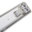 Miledo 2xG13, IP65, szürke, műanyag házas, 95x1270 mm kültéri por- és páramentes lámpatest LED fénycsőhöz, DICHT 4LED PI