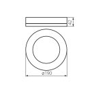 Miledo, 15W, 1125lm, 4000K, IP65, 25000h, 220-240V, TURA LED 15W-NW-O-B lámpa - 2 év garancia, mennyezeti LED lámpa