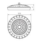 Miledo 200W, 20000 lm, 4000K, Ø330 mm, IP65, természetes fehér kültéri csarnokvilágító LED lámpatest, HB UFO LED